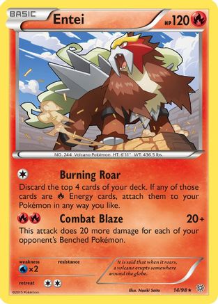 Entei (14) 014 - Reverse Holofoil XY Ancient Origins - Rare