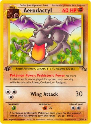 Aerodactyl (16) 016 - 1st Edition Fossil - Rare