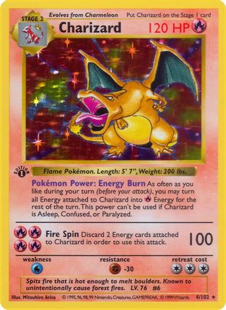 Charizard - 1st Edition Holofoil Base Set Shadowless - Holo Rare