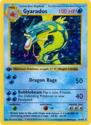 Gyarados - 1st Edition Holofoil Base Set Shadowless - Holo Rare