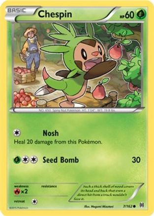 Chespin (7) 007 - Reverse Holofoil XY BREAKthrough - Common