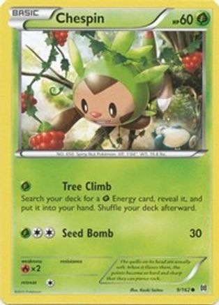 Chespin (9) 009 - Reverse Holofoil XY BREAKthrough - Common
