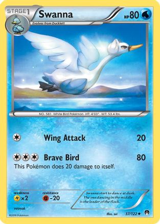 Swanna 037 - Reverse Holofoil XY BREAKpoint - Uncommon