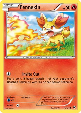 Fennekin (11) 011 - Reverse Holofoil XY Fates Collide - Common