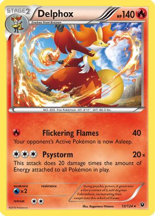 Delphox 013 - Holofoil XY Fates Collide - Holo Rare