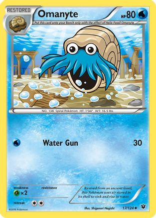 Omanyte 017 - Reverse Holofoil XY Fates Collide - Uncommon