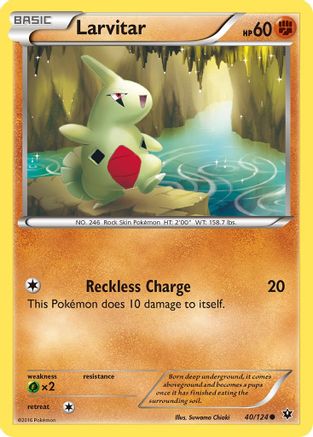 Larvitar (40) 040 - Reverse Holofoil XY Fates Collide - Common