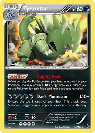 Tyranitar 056 - Holofoil XY Fates Collide - Holo Rare