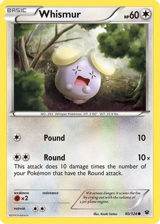 Whismur 080 - Reverse Holofoil XY Fates Collide - Common