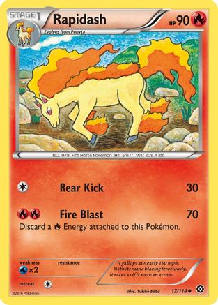 Rapidash 017 - Reverse Holofoil XY Steam Siege - Uncommon