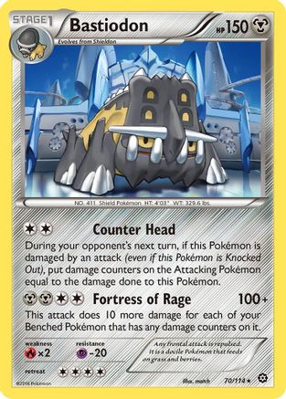 Bastiodon 070 - Reverse Holofoil XY Steam Siege - Rare