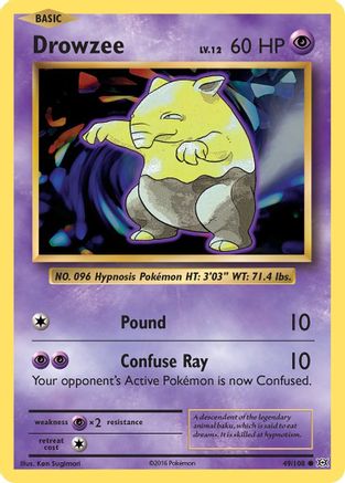 Drowzee 049 - Reverse Holofoil XY Evolutions - Common