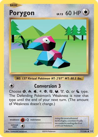 Porygon 071 - Reverse Holofoil XY Evolutions - Uncommon