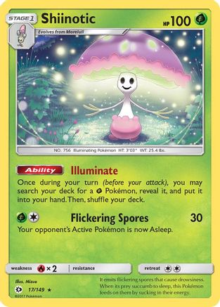 Shiinotic 017 - Holofoil SM Base Set - Holo Rare