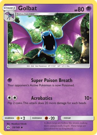 Golbat 055 - Reverse Holofoil SM Base Set - Uncommon
