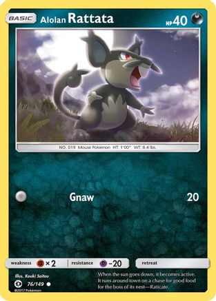 Alolan Rattata 076 SM Base Set - Common