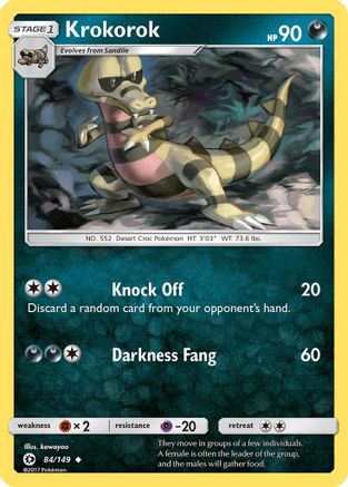 Krokorok 084 - Reverse Holofoil SM Base Set - Uncommon