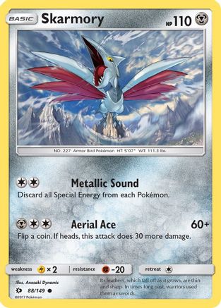 Skarmory 088 - Reverse Holofoil SM Base Set - Common