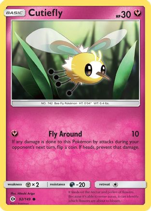 Cutiefly 092 - Reverse Holofoil SM Base Set - Common