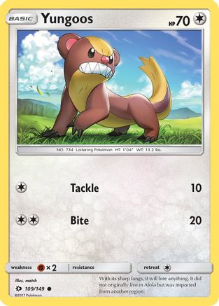 Yungoos 109 - Reverse Holofoil SM Base Set - Common