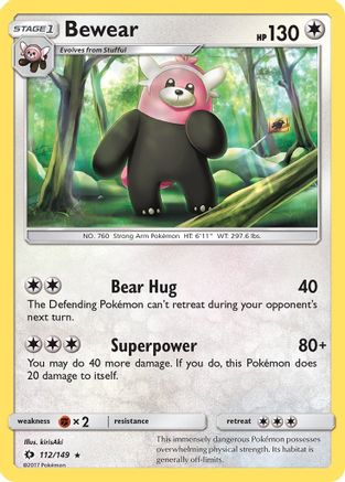 Bewear 112 - Reverse Holofoil SM Base Set - Rare