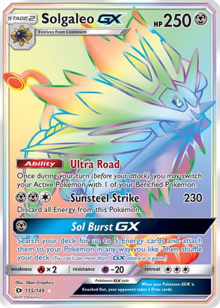 Solgaleo GX (Secret) 155/149 - Holofoil SM Base Set - Secret Rare