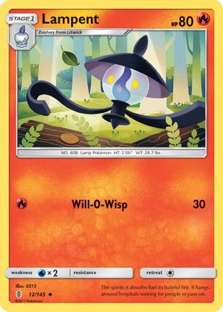 Lampent 012/145 - Reverse Holofoil SM Guardians Rising - Uncommon