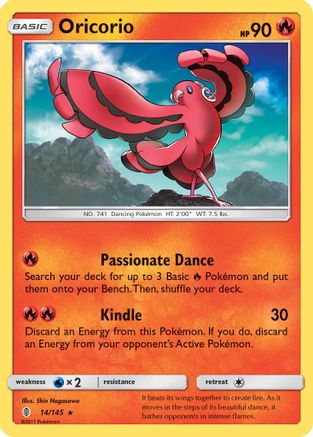 Oricorio (14) 014/145 - Reverse Holofoil SM Guardians Rising - Rare