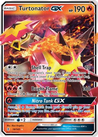 Turtonator GX 018/145 - Holofoil SM Guardians Rising - Ultra Rare