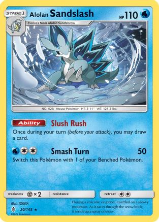Alolan Sandslash 020 - Reverse Holofoil SM Guardians Rising - Rare