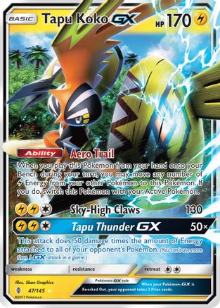 Tapu Koko GX 047/145 - Holofoil SM Guardians Rising - Ultra Rare