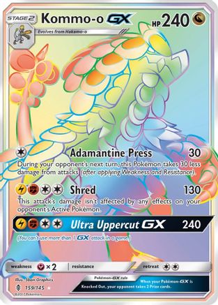 Kommo-o GX (Secret) 159 - Holofoil SM Guardians Rising - Secret Rare