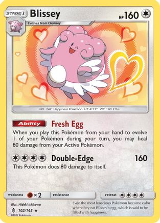 Blissey 102 - Reverse Holofoil SM Guardians Rising - Holo Rare