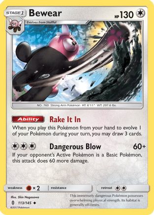Bewear 113 - Reverse Holofoil SM Guardians Rising - Uncommon