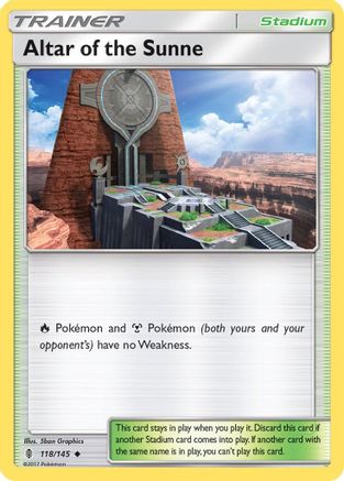 Altar of the Sunne 118/145 - Reverse Holofoil SM Guardians Rising - Uncommon