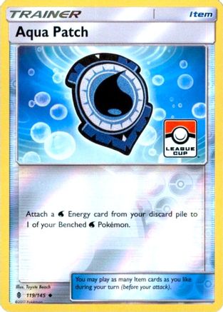 Aqua Patch - 119/145 (League Cup)/145 - Reverse Holofoil League & Championship Cards - Promo