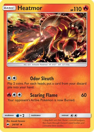 Heatmor 024 - Reverse Holofoil SM Burning Shadows - Uncommon