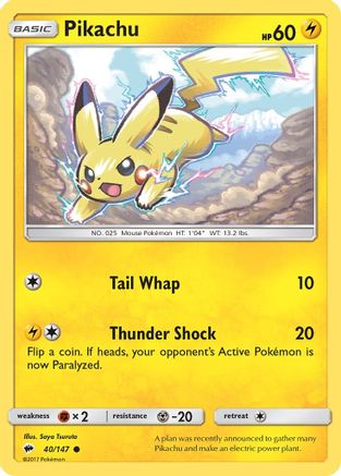 Pikachu 040 SM Burning Shadows - Common
