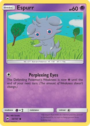 Espurr 059 - Reverse Holofoil SM Burning Shadows - Common