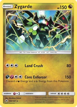 Zygarde 100 - Holofoil SM Burning Shadows - Holo Rare