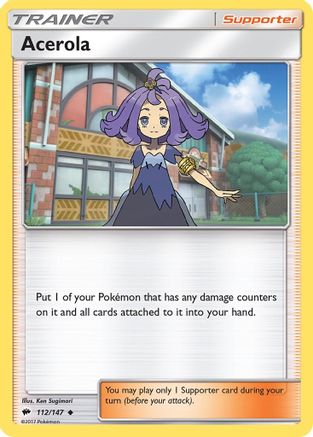 Acerola 112 - Reverse Holofoil SM Burning Shadows - Uncommon