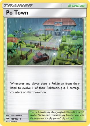Po Town 121 - Reverse Holofoil SM Burning Shadows - Uncommon