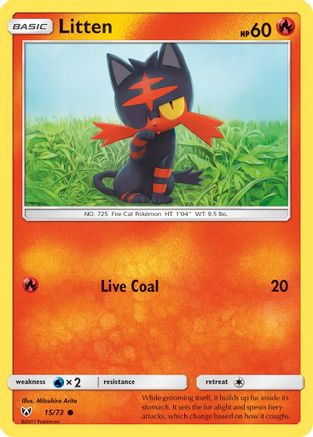 Litten 015 - Reverse Holofoil Shining Legends - Common