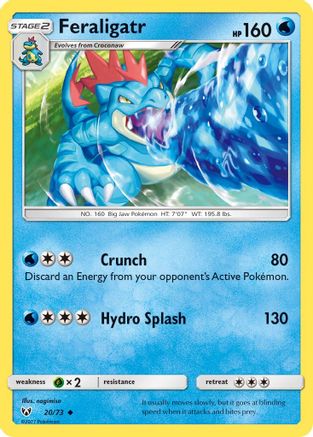 Feraligatr 020 - Reverse Holofoil Shining Legends - Uncommon