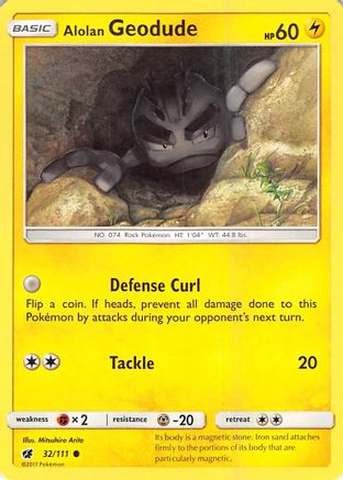 Alolan Geodude 032 - Reverse Holofoil SM Crimson Invasion - Common