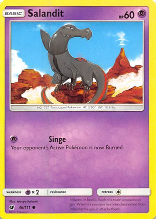 Salandit 046 - Reverse Holofoil SM Crimson Invasion - Common