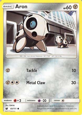 Aron 065 - Reverse Holofoil SM Crimson Invasion - Common