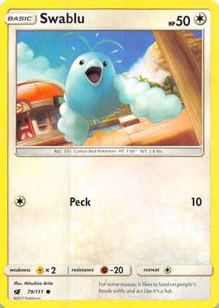 Swablu 079 - Reverse Holofoil SM Crimson Invasion - Common