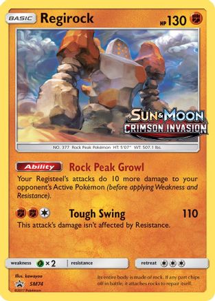 Regirock SM74 - Holofoil SM Promos - Promo