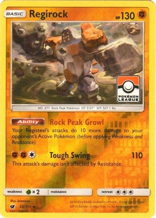 Regirock 053/111 - Reverse Holofoil League & Championship Cards - Promo